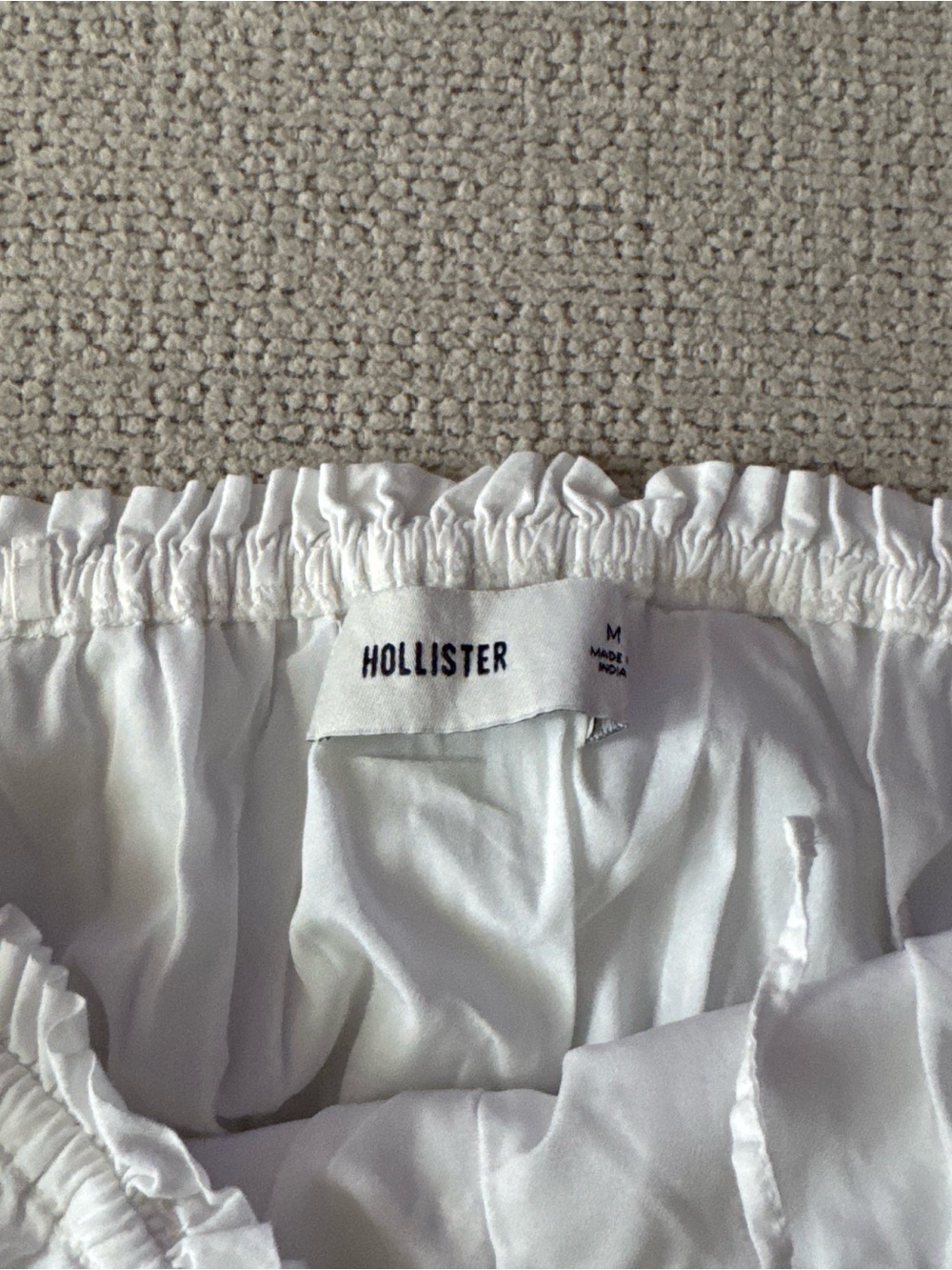 White Ruffled Tube Crop Top - Picture 3 of 3